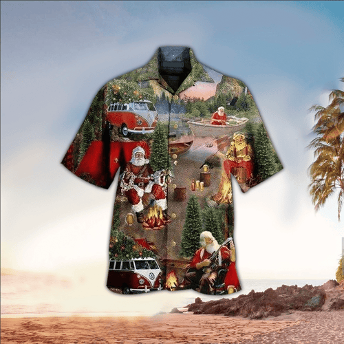 Bracken Shopping Christmas Santa Aloha Shirt, Perfect Hawaiian Shirt For Christmas Lover, Hawaii Shirt Men, Aloha Shirt