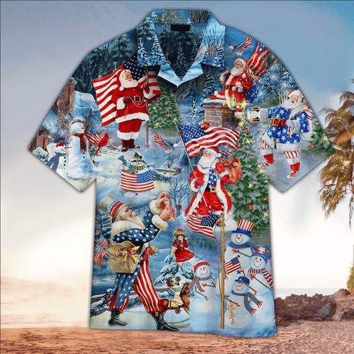 Bracken Shopping Christmas Santa Hawaiian Shirt, Santa Shirt For Santa Lover, Hawaii Shirt Men, Aloha Shirt