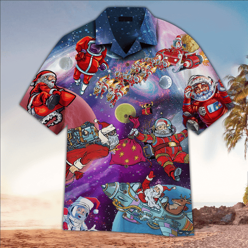 Bracken Shopping Christmas Santa Hawaiian Shirt, Santa Shirt For Santa Lover, Hawaii Shirt Men, Aloha Shirt